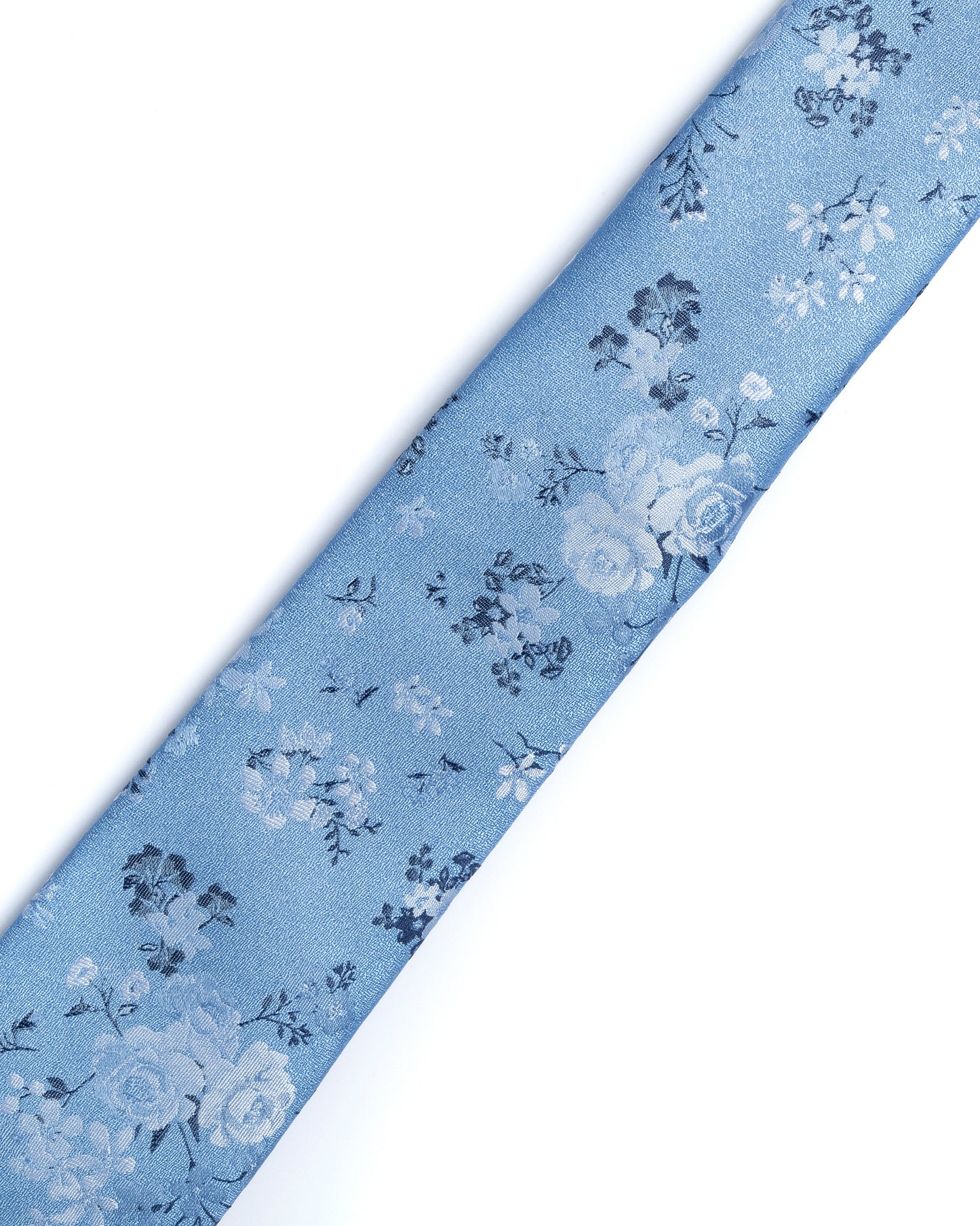 Blue Floral Foliage Print Tie