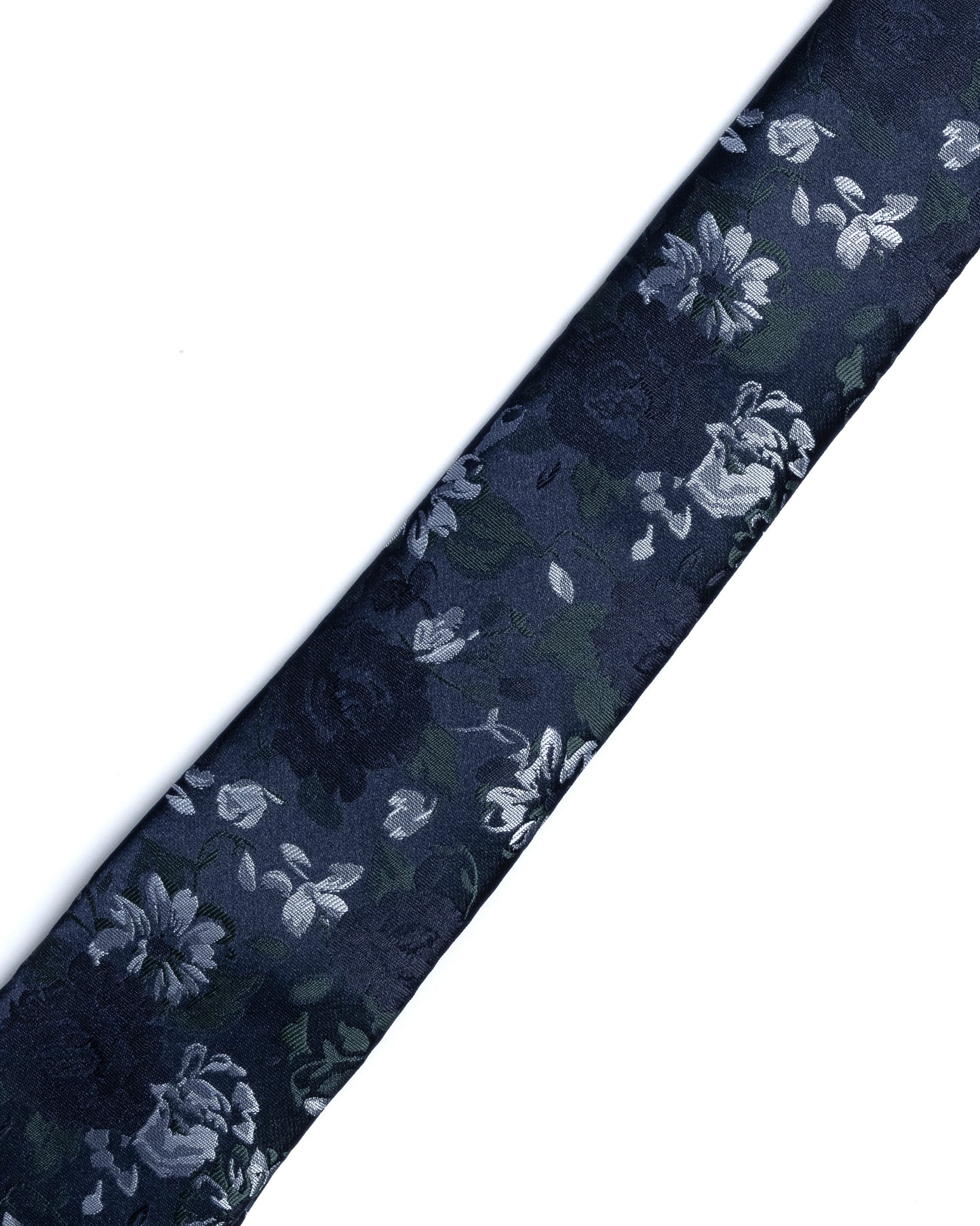 Green Floral Foliage Print Tie