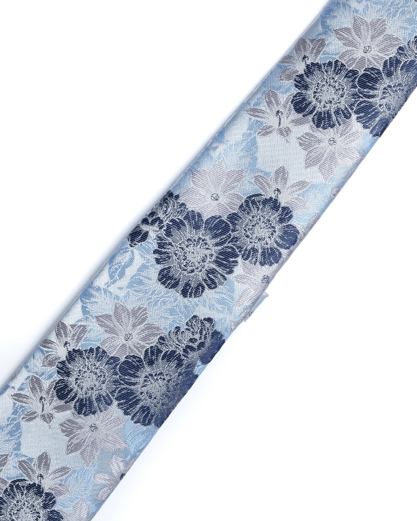 Blue Floral Foliage Print Tie