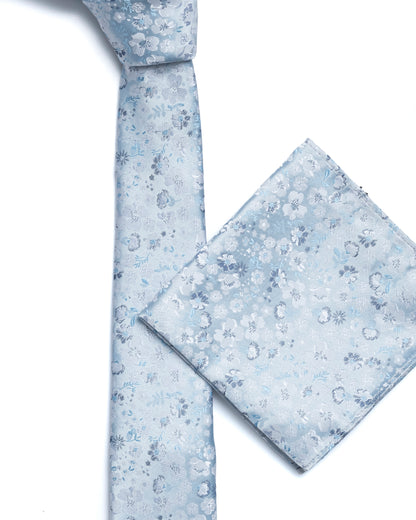 Blue Floral Print Tie