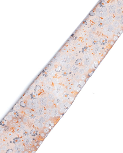 Ivory Floral Print Tie