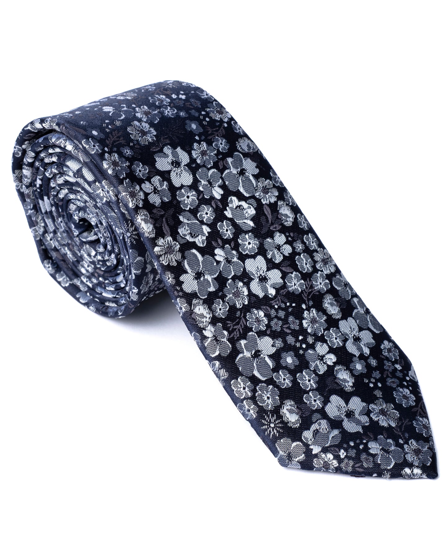 Navy Floral Print Tie