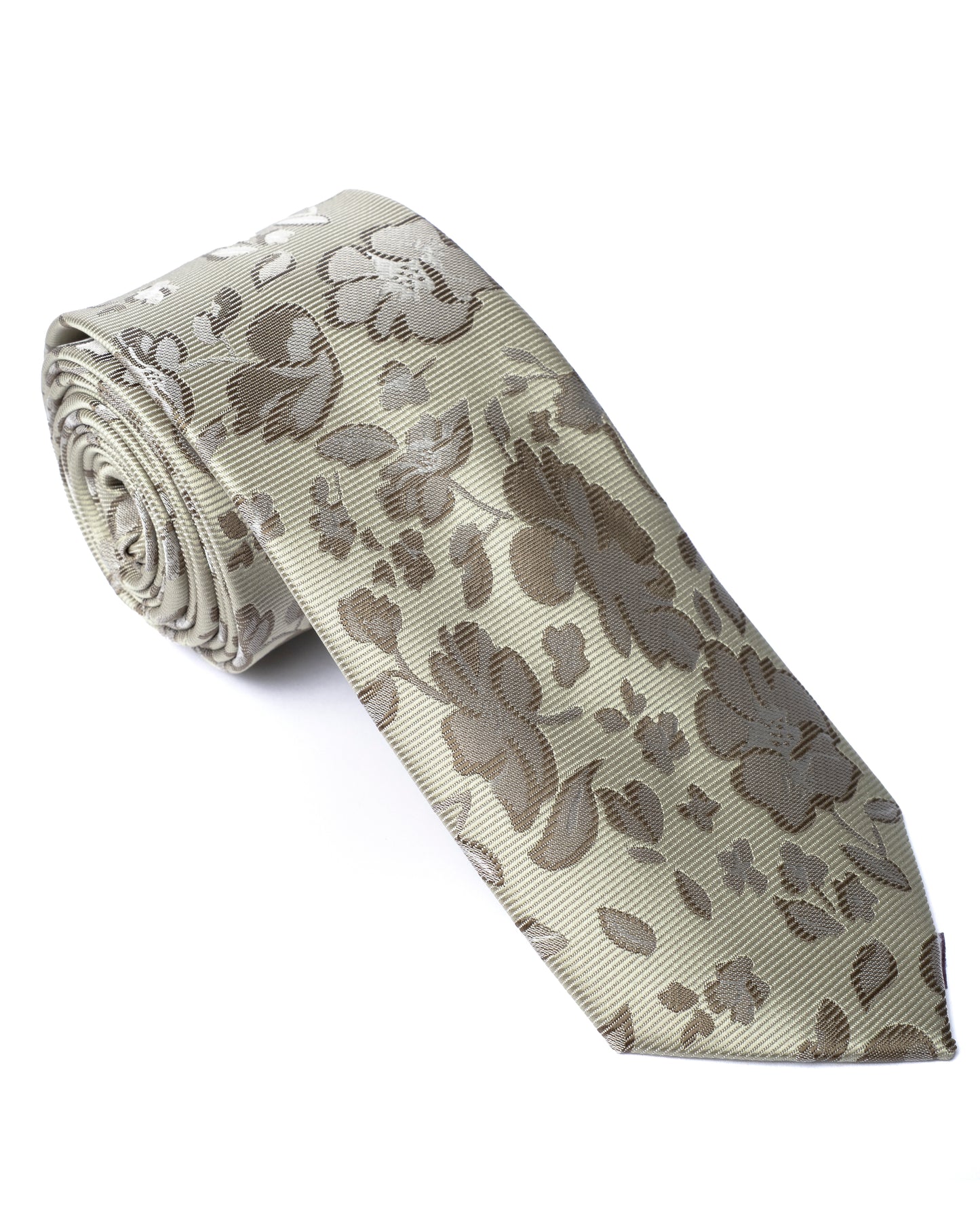 Green Floral Print Tie