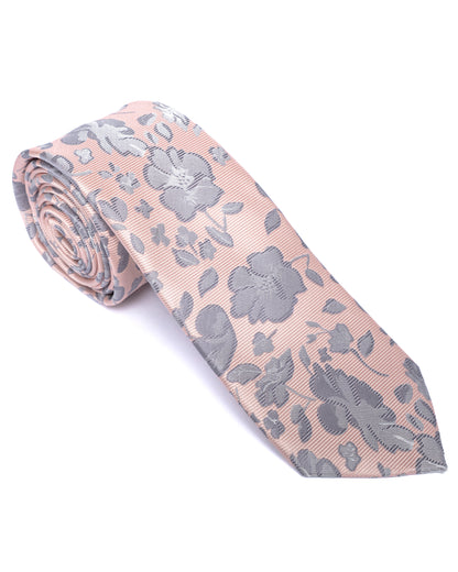 Pink Floral Print Tie