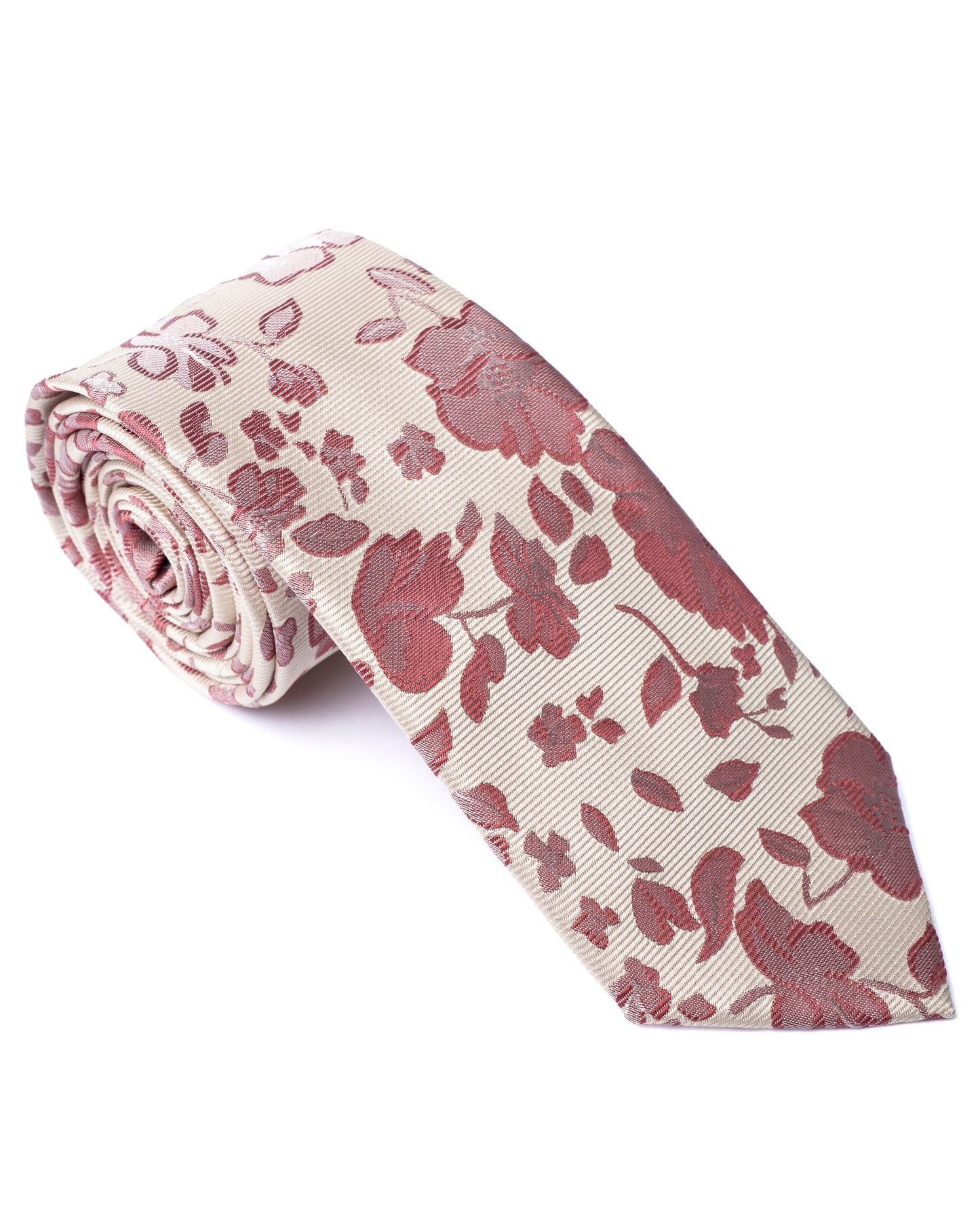 Ivory Floral Print Tie