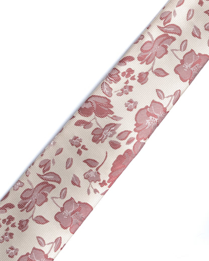Ivory Floral Print Tie