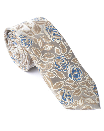 Biege Floral Tie
