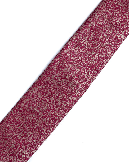 Dark Red Micro Pattern Print Tie