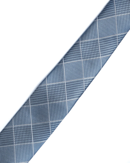 Blue Woven Check Tie
