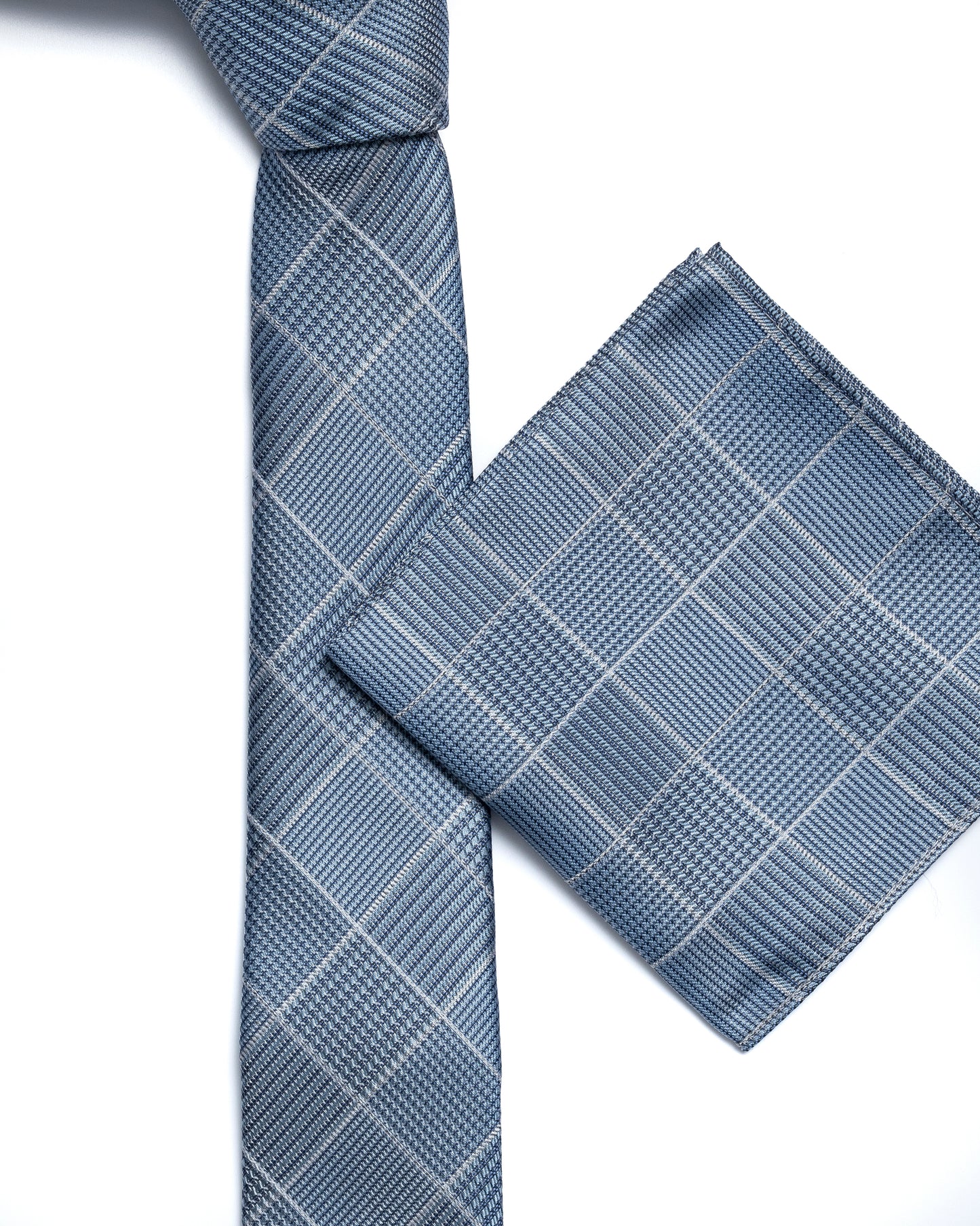 Blue Woven Check Tie