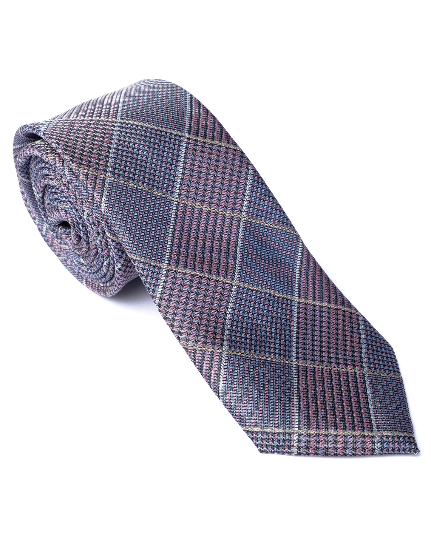 Burgundy Woven Check Tie