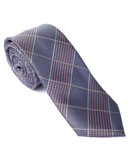 Burgundy Woven Check Tie