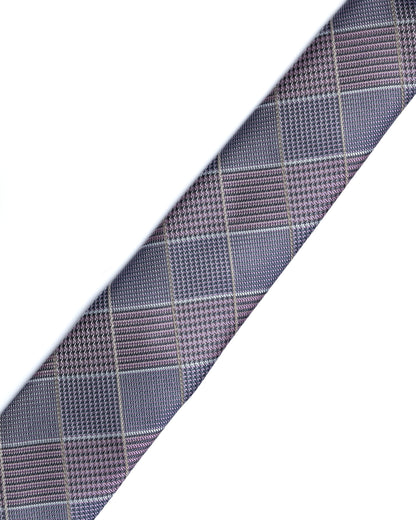 Burgundy Woven Check Tie