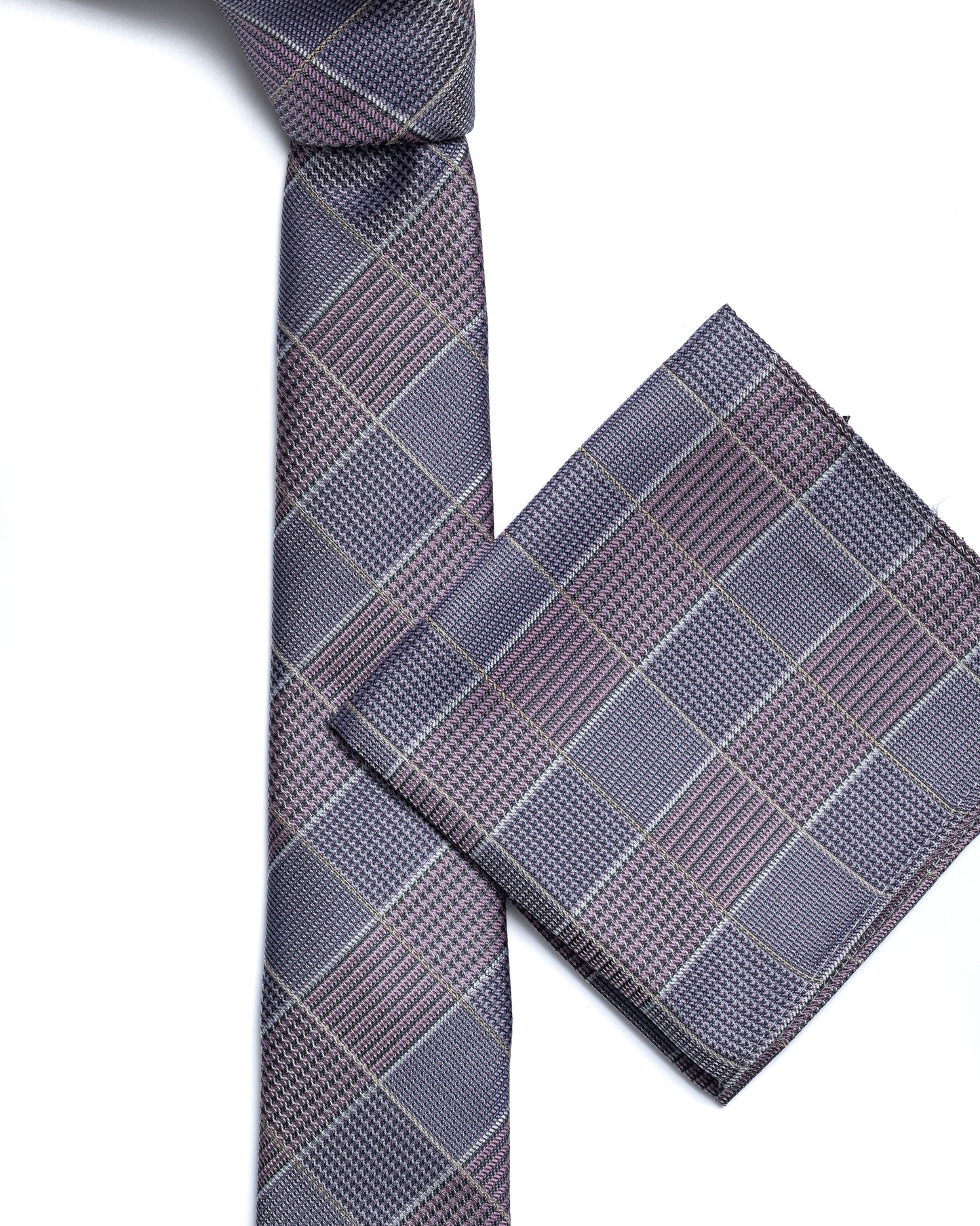 Burgundy Woven Check Tie