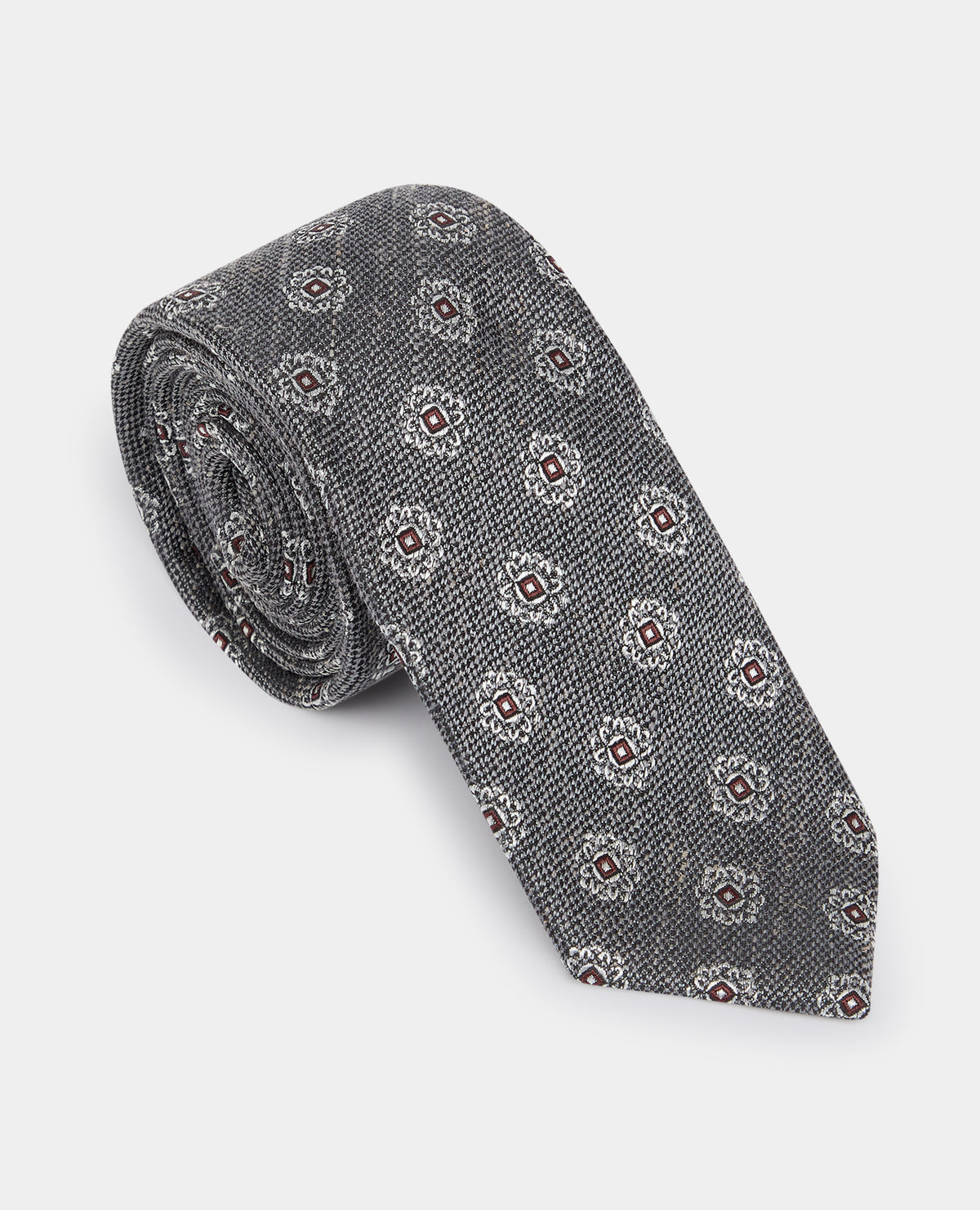 Man wearing a grey Geometric Design Tie