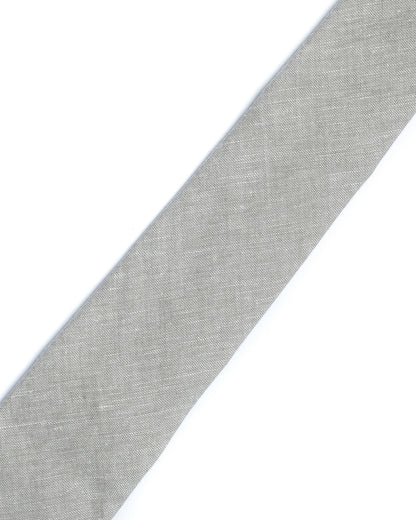 Green Plain Linen Blend Tie