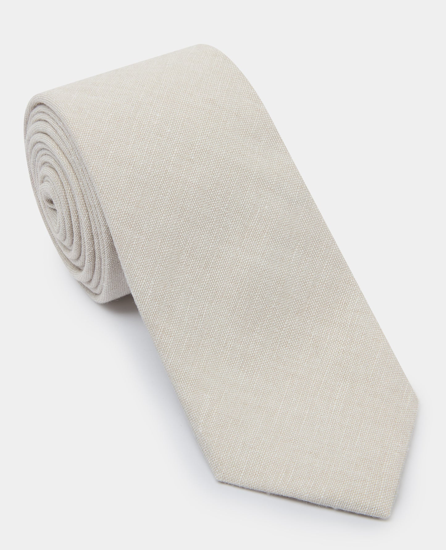 Navy Plain Linen Blend Tie