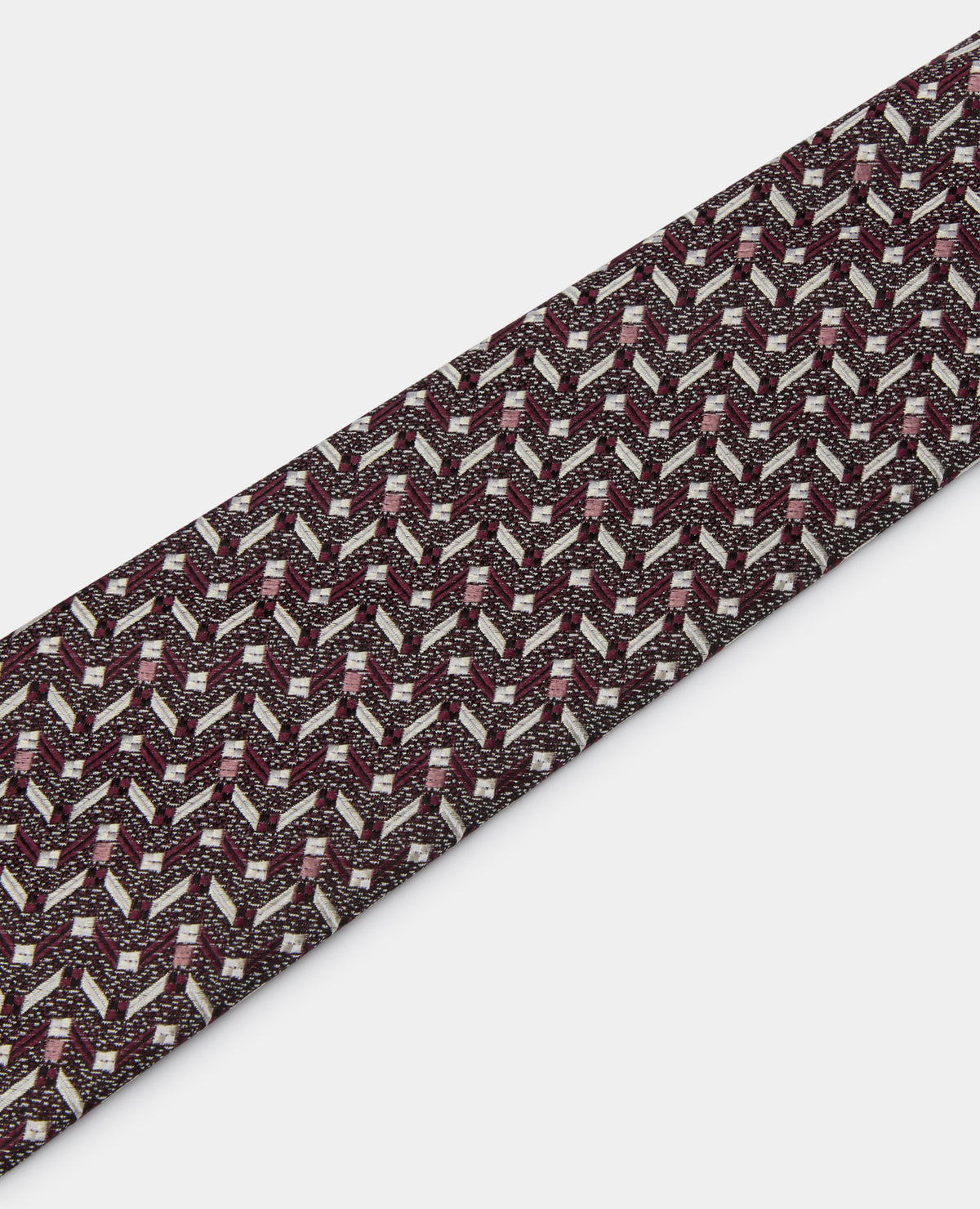 Man wearing a red Silk Geometric Design Tie