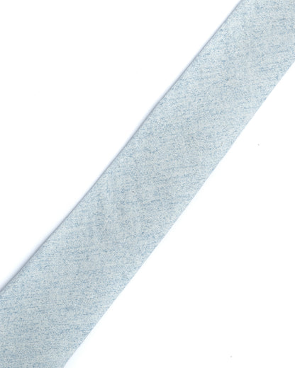 Blue Plain Cotton-Linen Tie