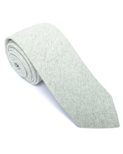 Green Plain Cotton-Linen Tie
