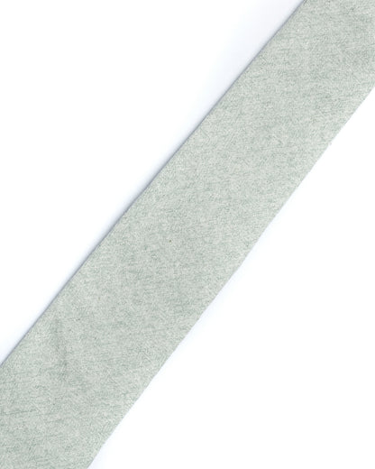 Green Plain Cotton-Linen Tie