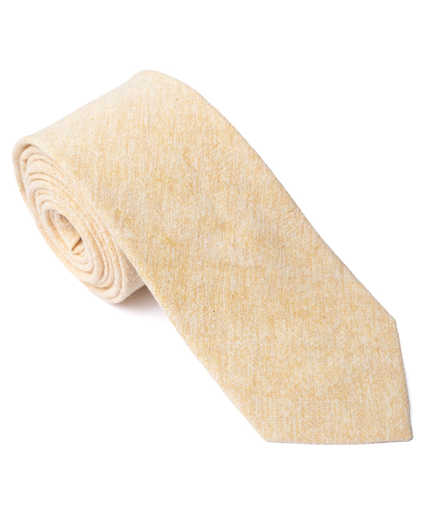 Gold Plain Cotton-Linen Tie