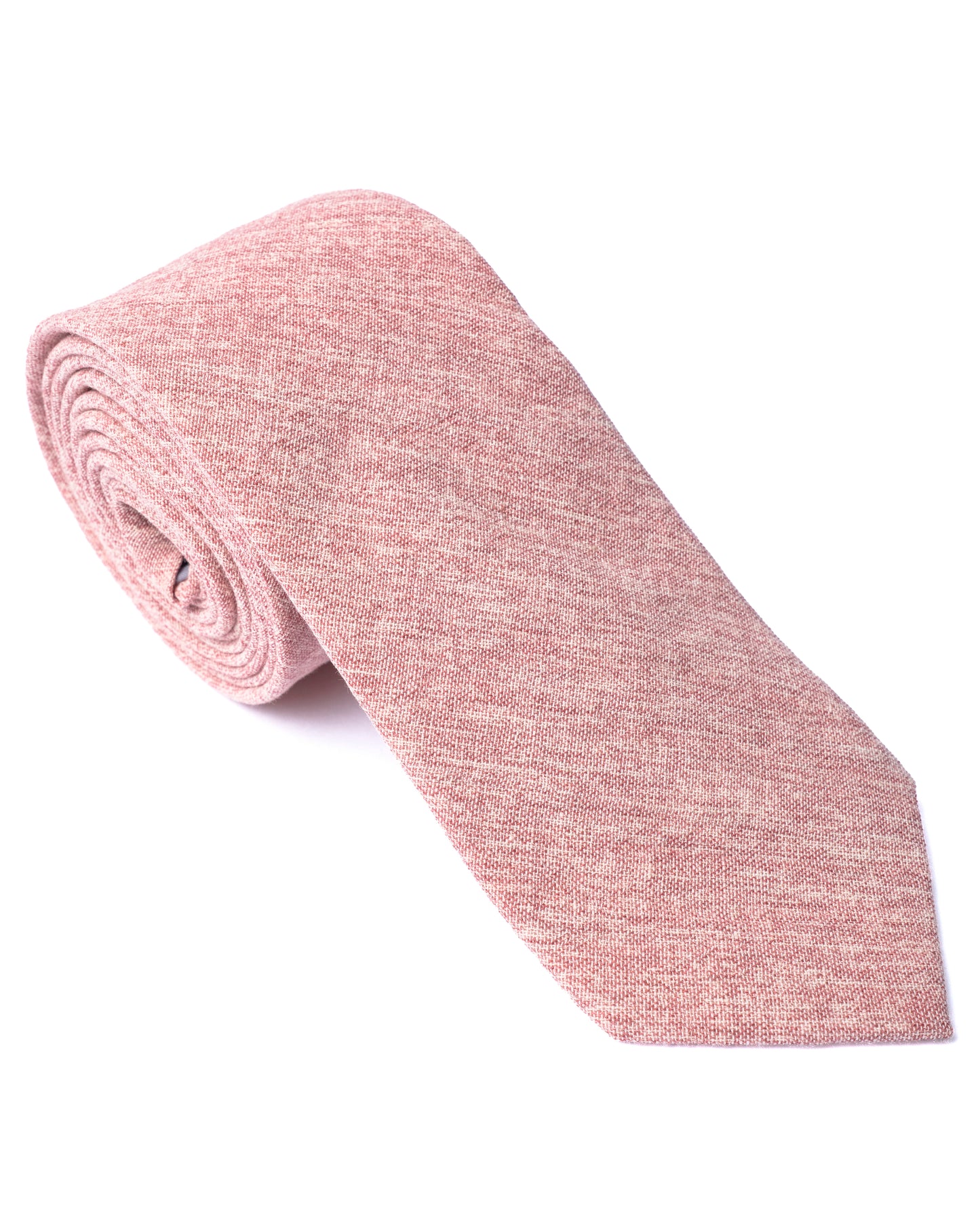 Red Plain Cotton-Linen Tie