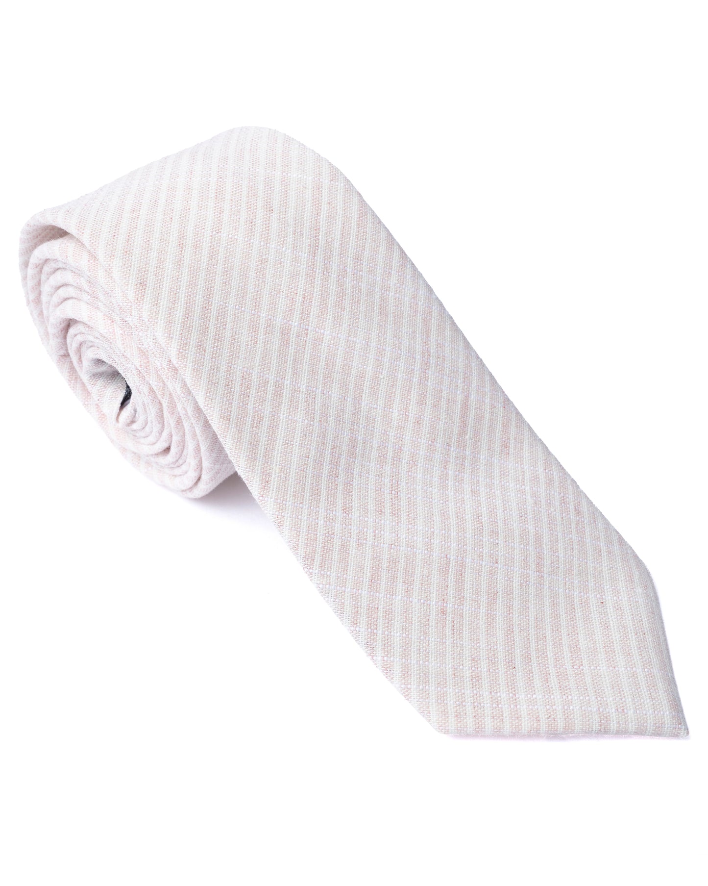 Pink Stripe Cotton-Linen Tie