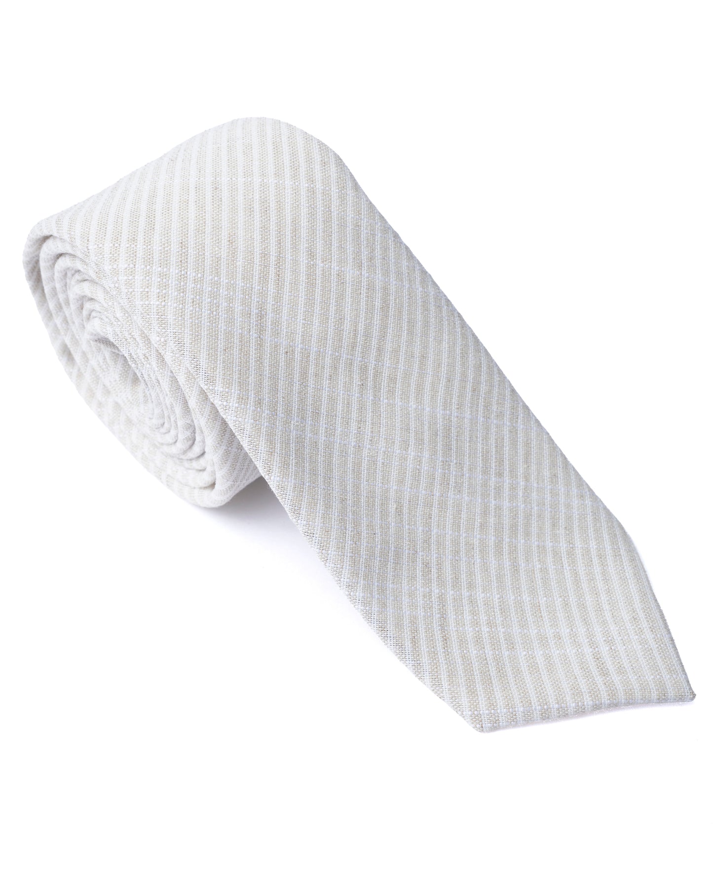 Stone Stripe Cotton-Linen Tie