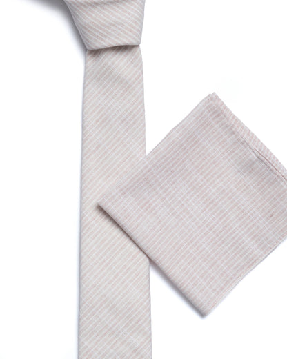 Stone Stripe Cotton-Linen Tie