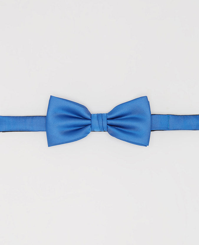 blue Plain Design Bow Tie