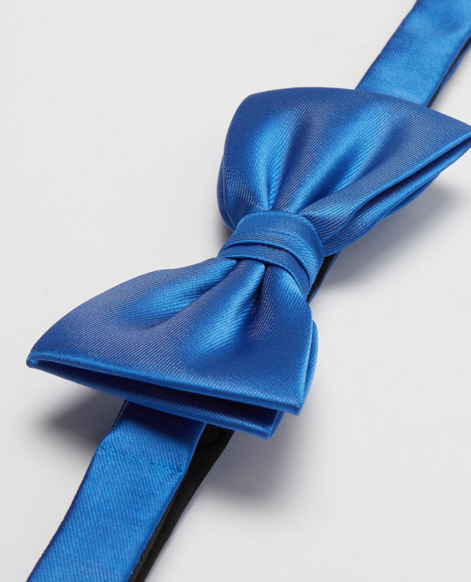 blue Plain Design Bow Tie
