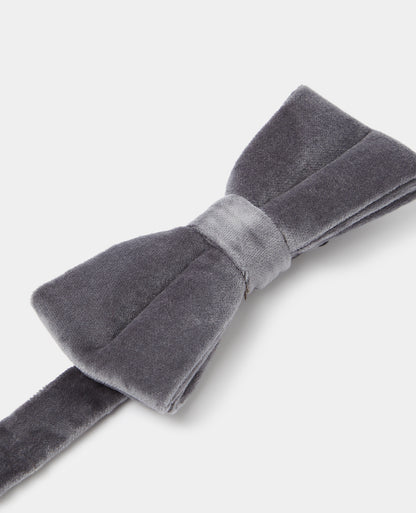 Grey Velvet Bow Tie