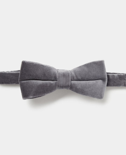 Grey Velvet Bow Tie