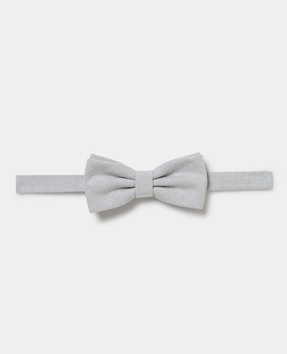 Man wearing a blue Linen-Blend Bow Tie