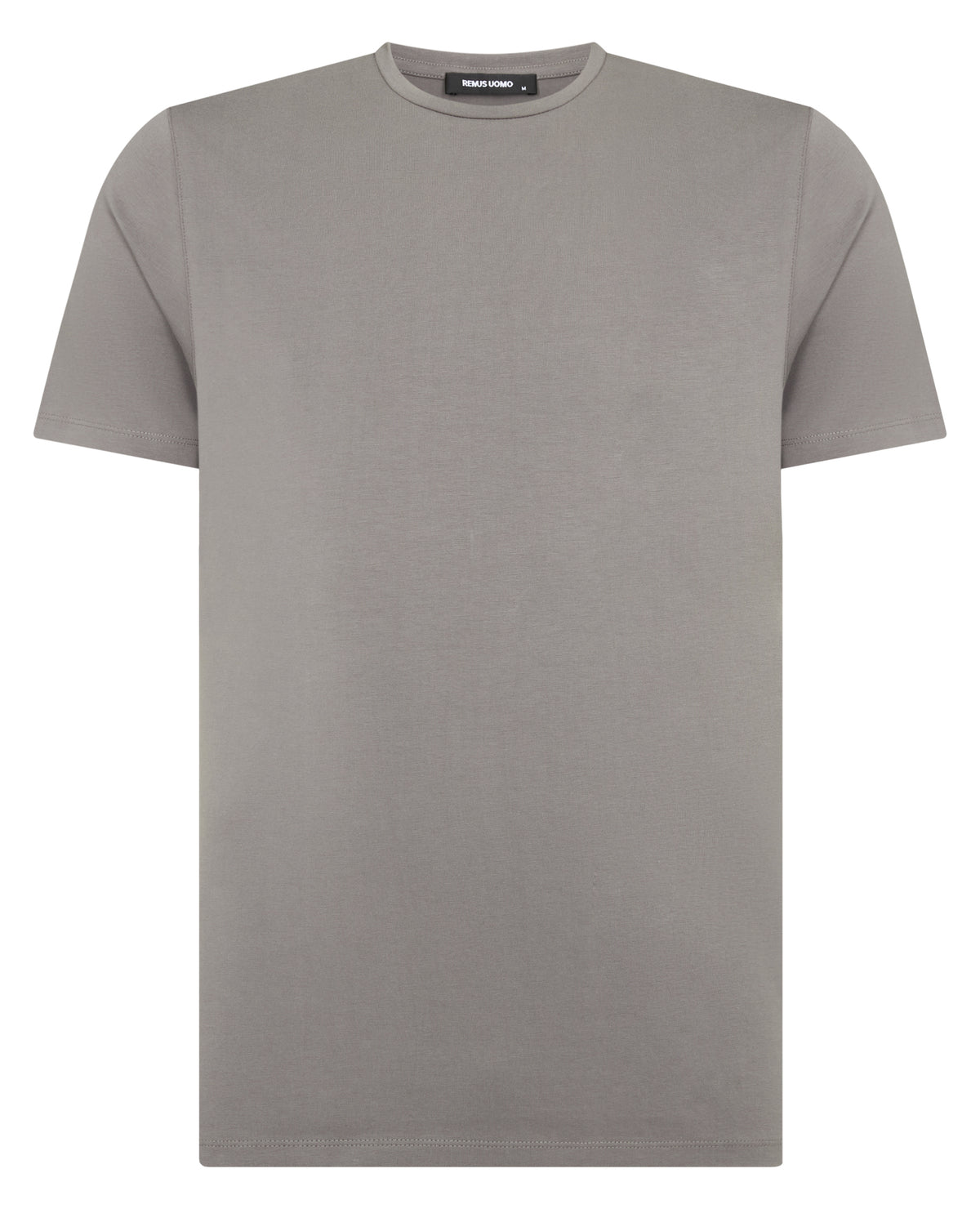 Man wearing a grey Cotton-Stretch Crew Neck T-Shirt