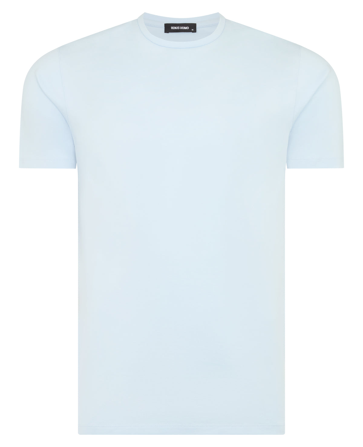 Man wearing a blue t-shirt
