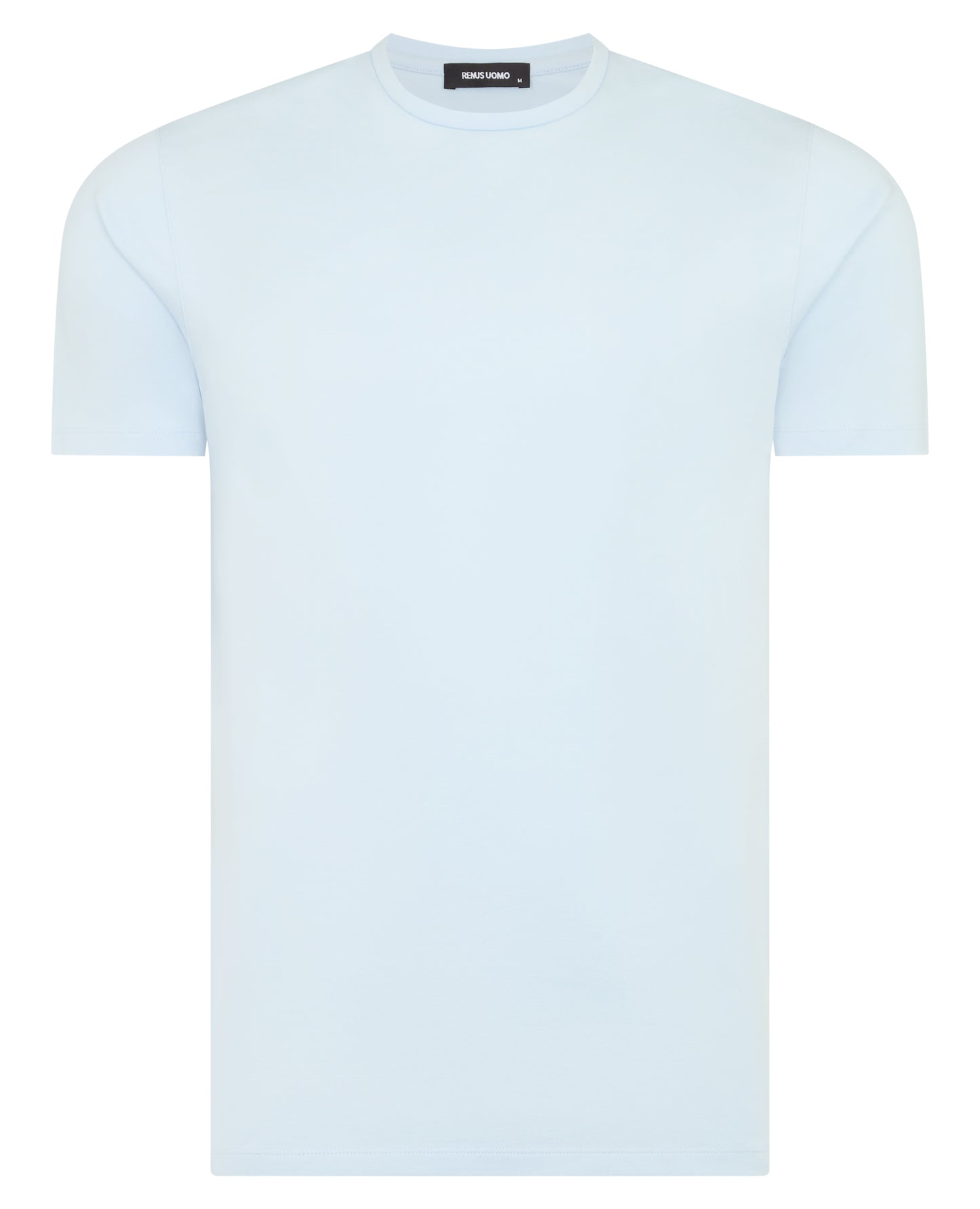 Man wearing a blue t-shirt