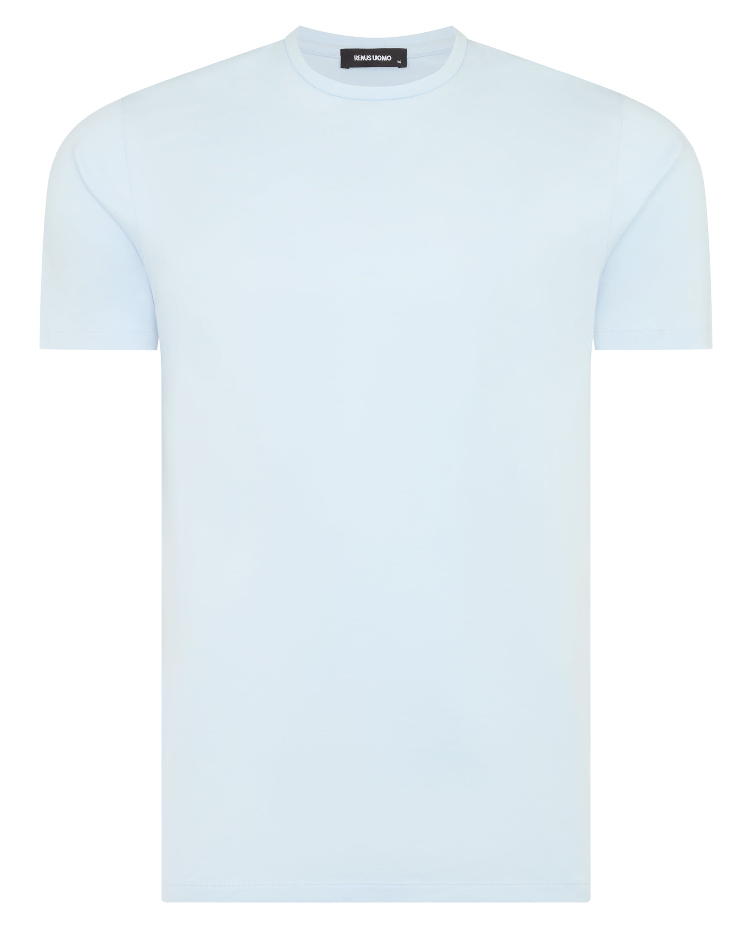 Man wearing a blue t-shirt