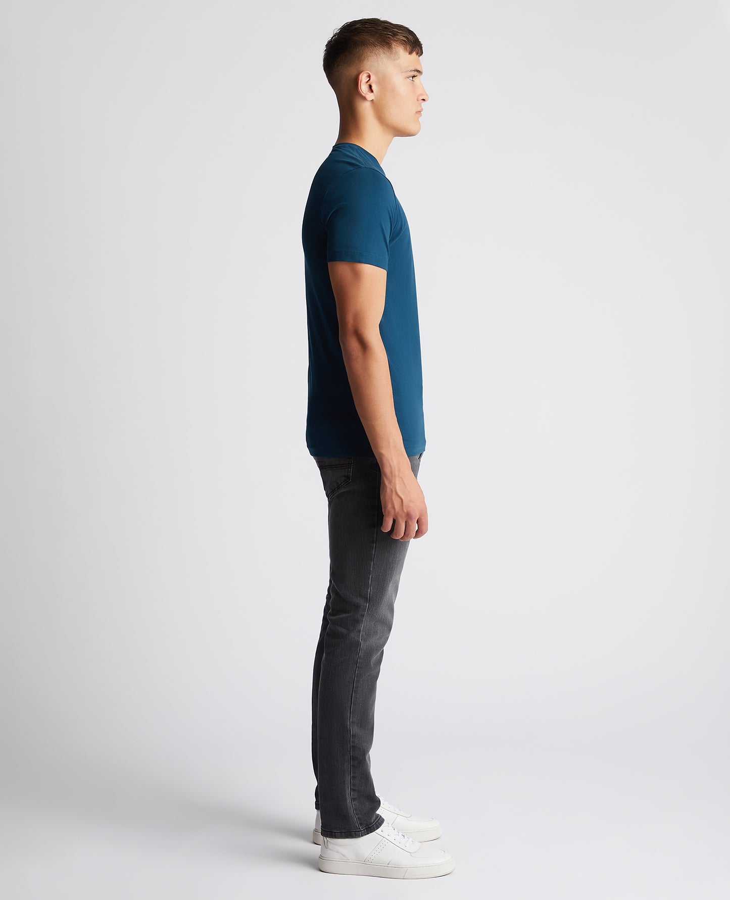 Tapered Fit Cotton-Stretch T-Shirt