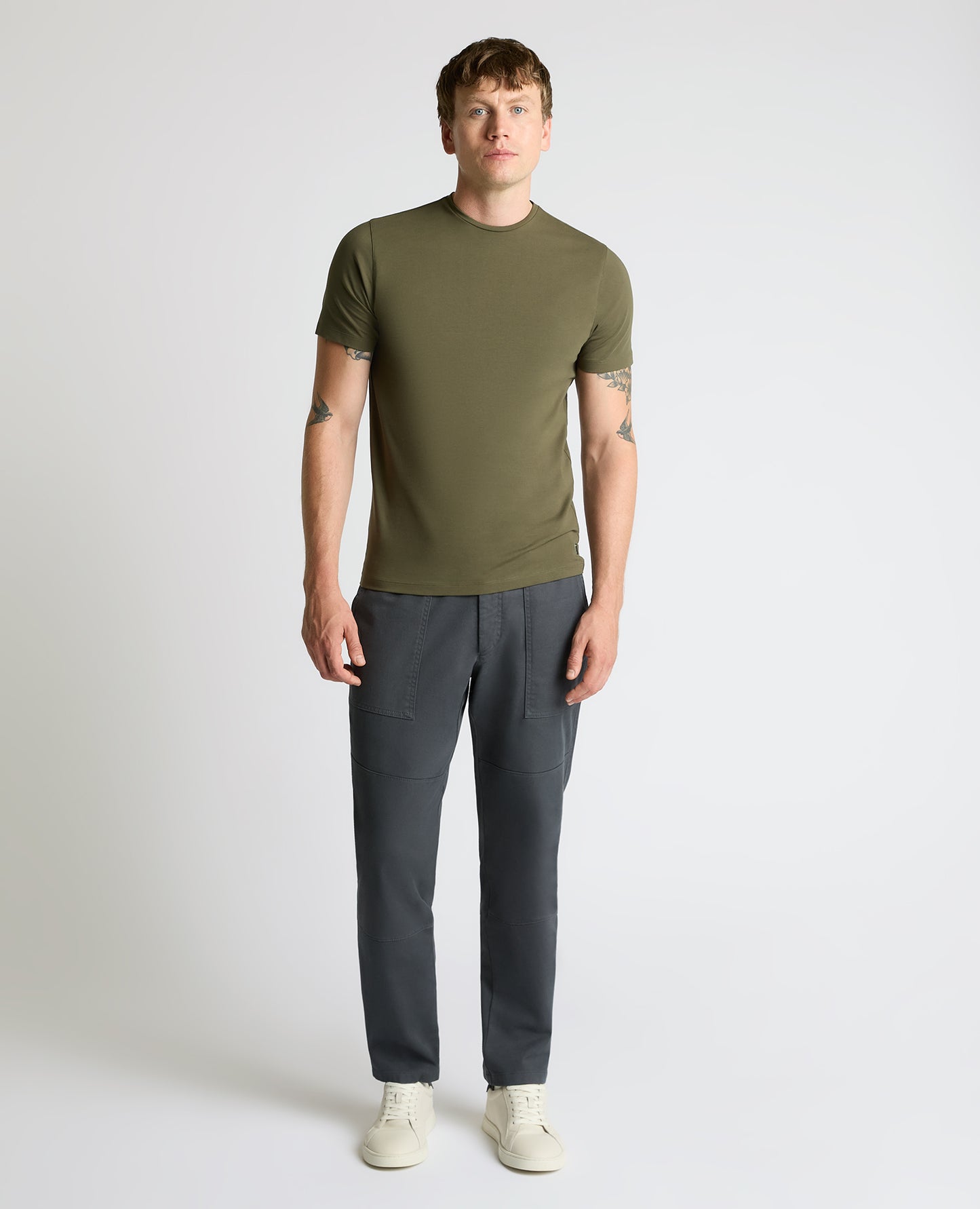 Cotton-Stretch Crew Neck T-Shirt