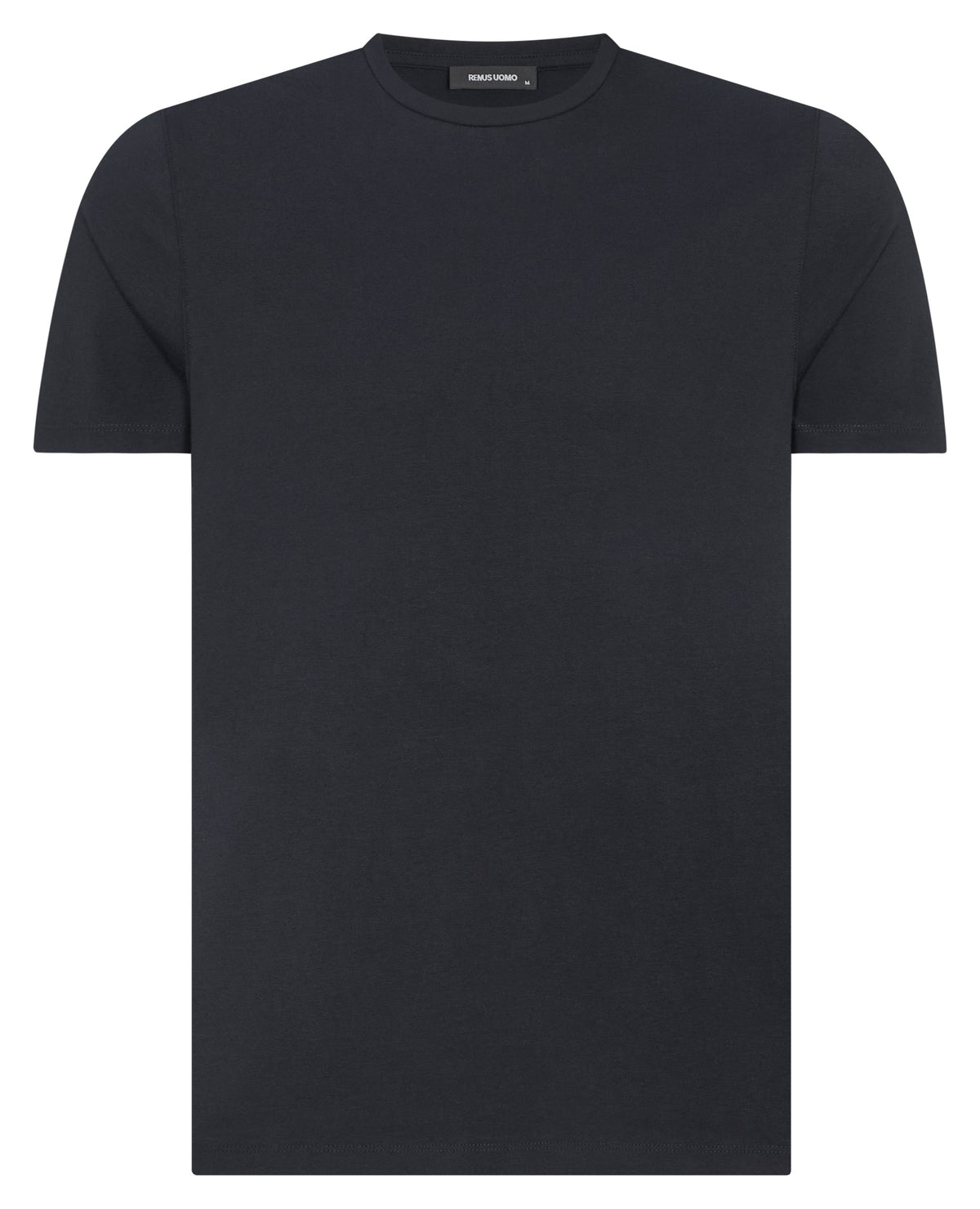 Man wearing a navy t-shirt