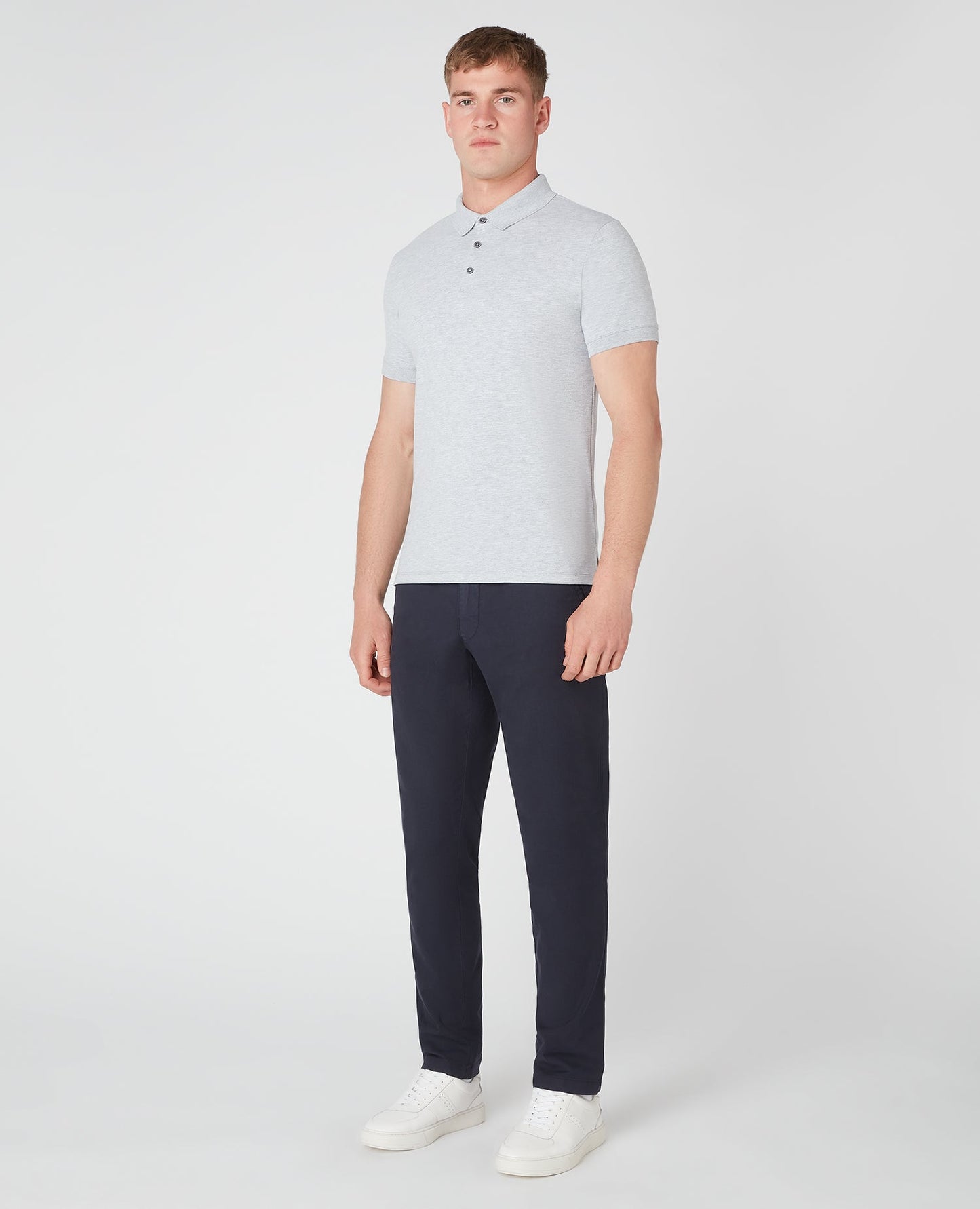 Tapered Fit Cotton-Stretch Jersey Polo Shirt