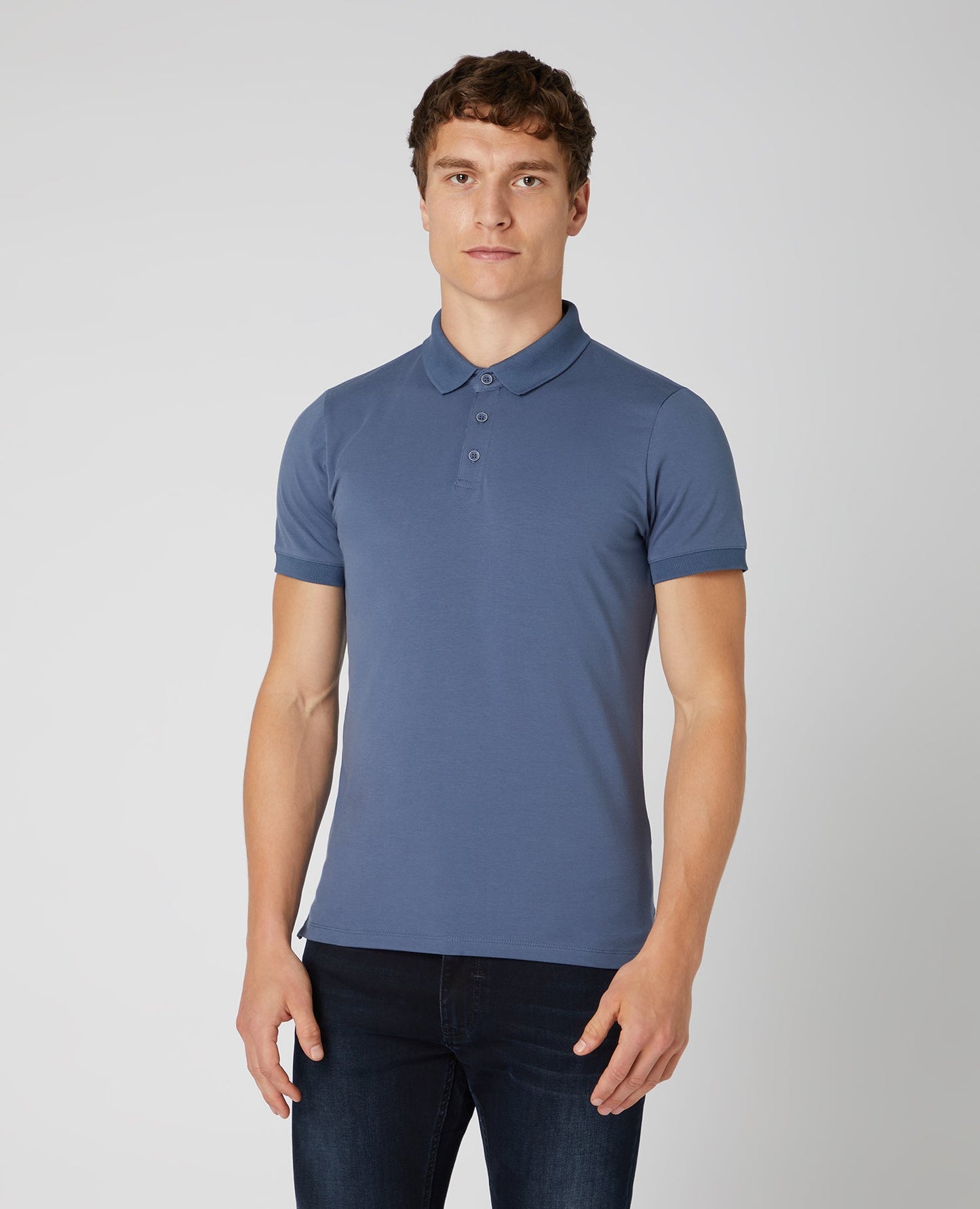 Tapered Fit Cotton-Stretch Polo Shirt
