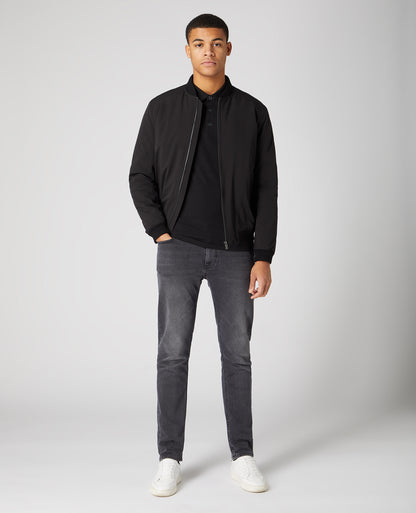 Man wearing a Black polo shirt