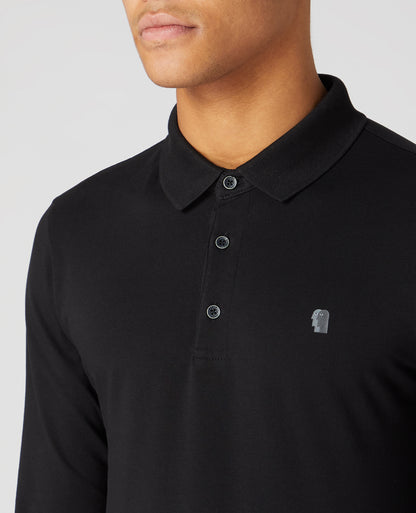 Man wearing a Black polo shirt