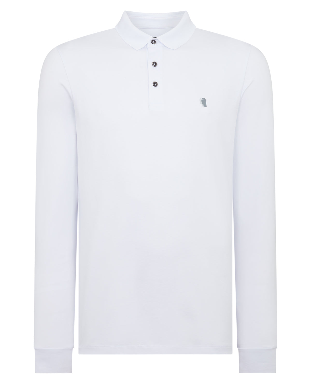 Man wearing a White polo shirt