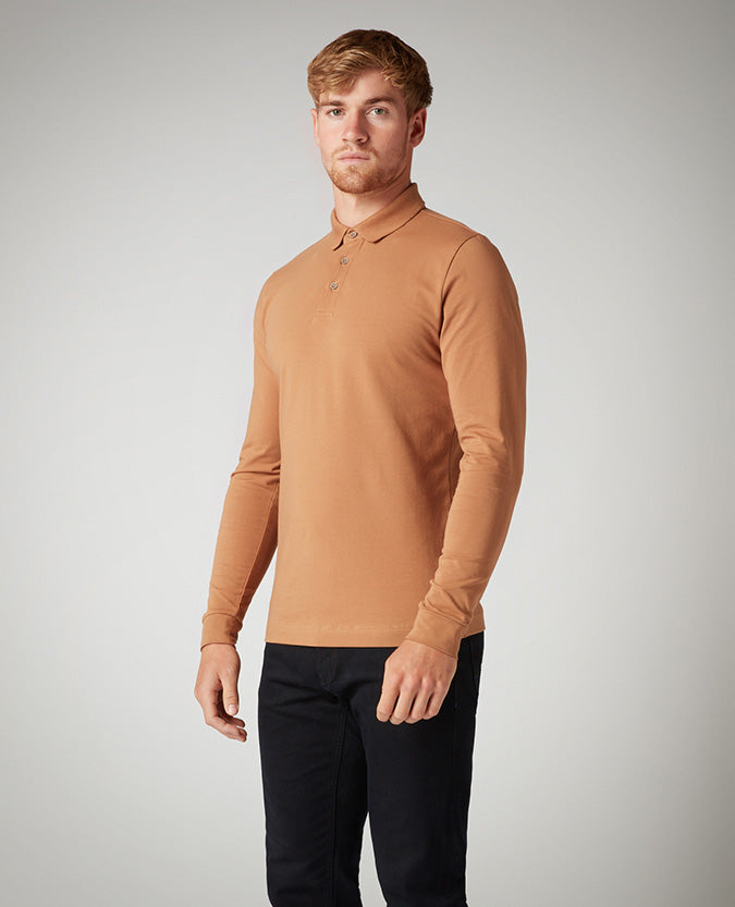 Tapered Fit Cotton-Stretch Polo Shirt