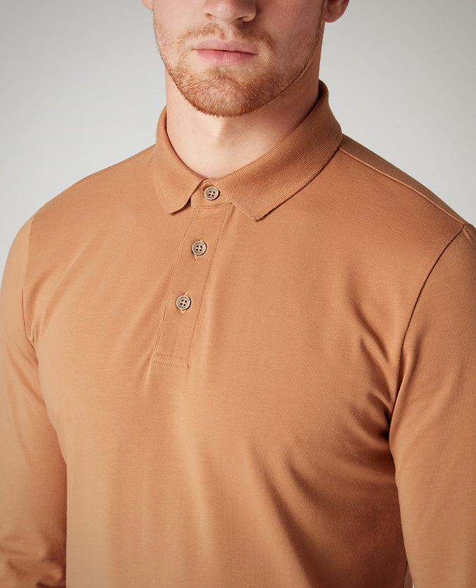 Tapered Fit Cotton-Stretch Polo Shirt