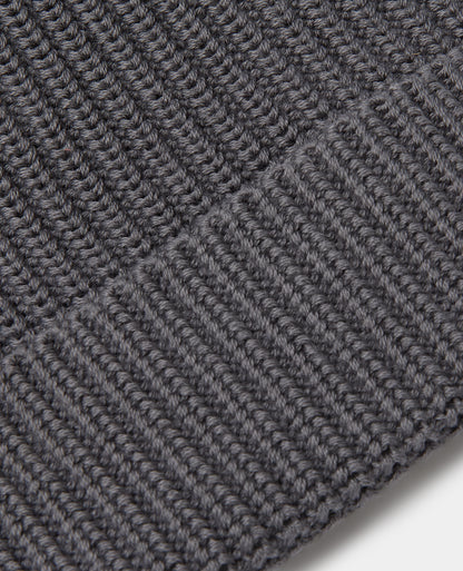 Grey Rib Knit Hat